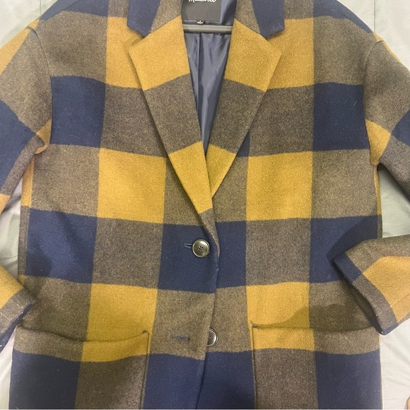 Madewell Elmcourt Wool Coat in Buffalo Check-Billy Buffalo Asparagus Small - Picture 5 of 10